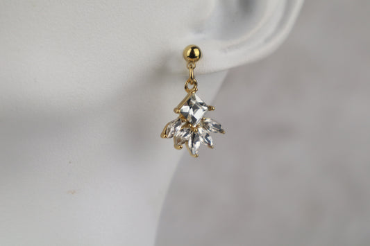 Σκουλαρίκι στρας βεντάλια