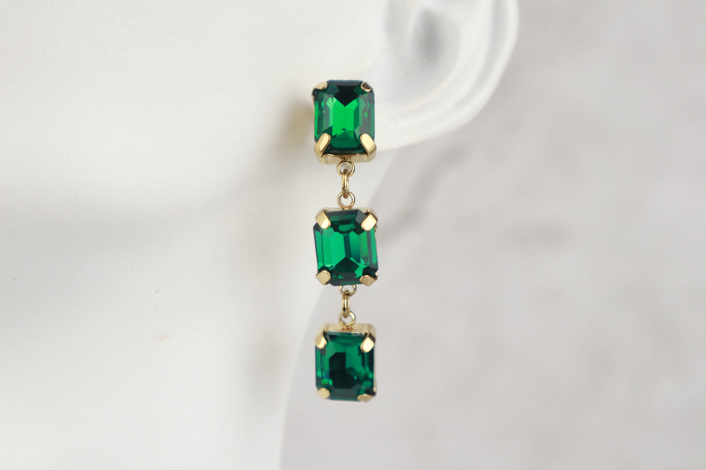 Σκουλαρίκι τριπλό στρας